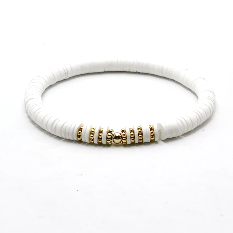 Браслет женский из полимерной глины с бусинами | Украшения и аксессуары