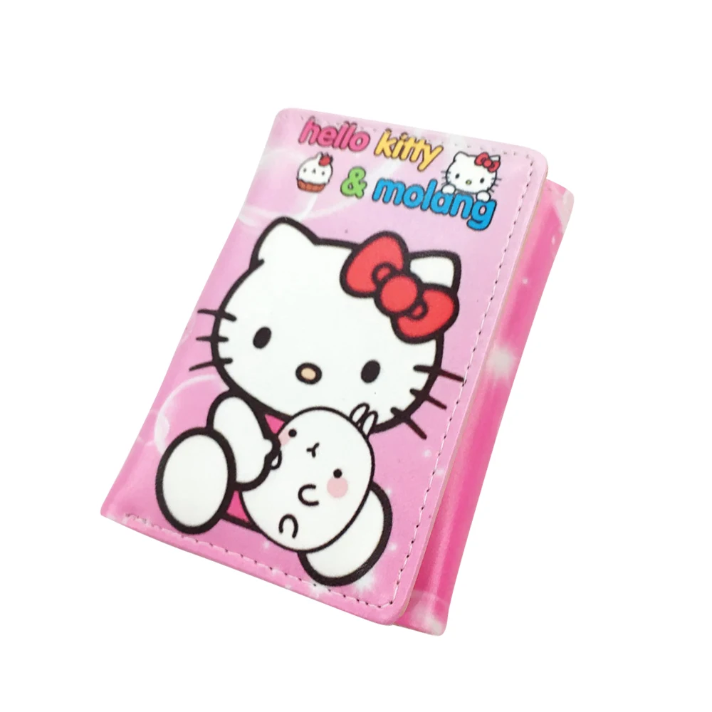 Новый дизайн модный розовый милый котенок Pu короткий кошелек карман три сложения