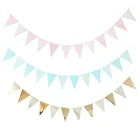 3 м розовый синий баннер, флаг гирлянда, сделай сам, блестящие золотые овсянка Бумага баннер на день рождения Свадебные украшения вечерние поставки