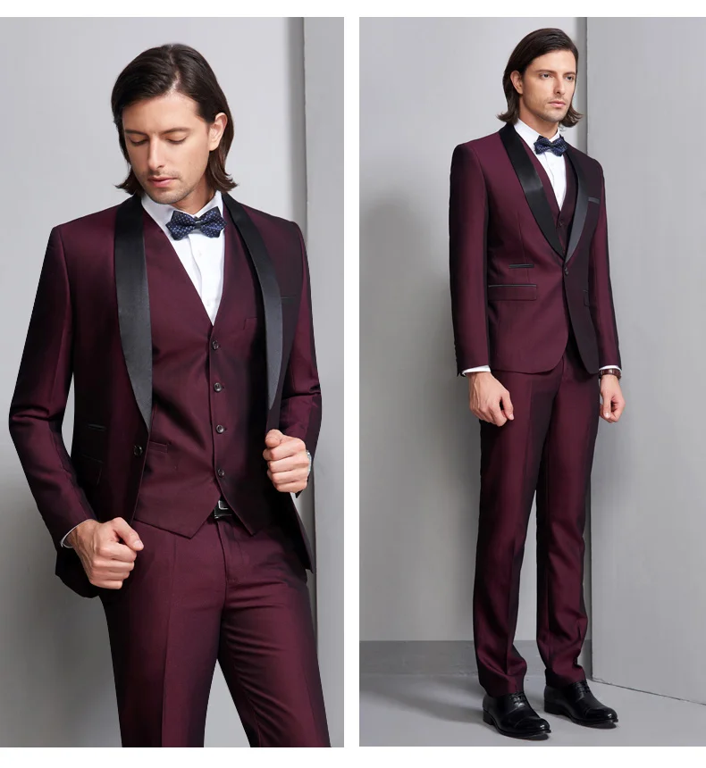 

2020 New-Arrival-Customized-Shawl-Black-Lapel-Groom-suit-Wedding-Best-Men-suits-3-Pieces-Jacket-Pants