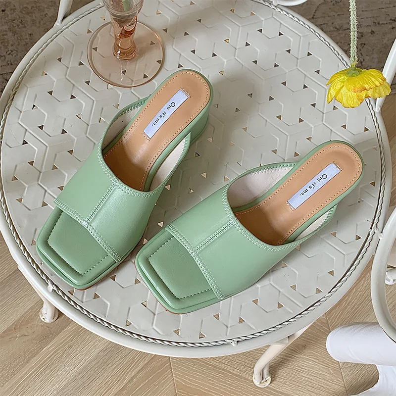 

Low Slippers Casual Rubber Flip Flops Summer Women's Shoes Platform Slides Heeled Mules On A Wedge Pantofle Luxury Hawaiian High