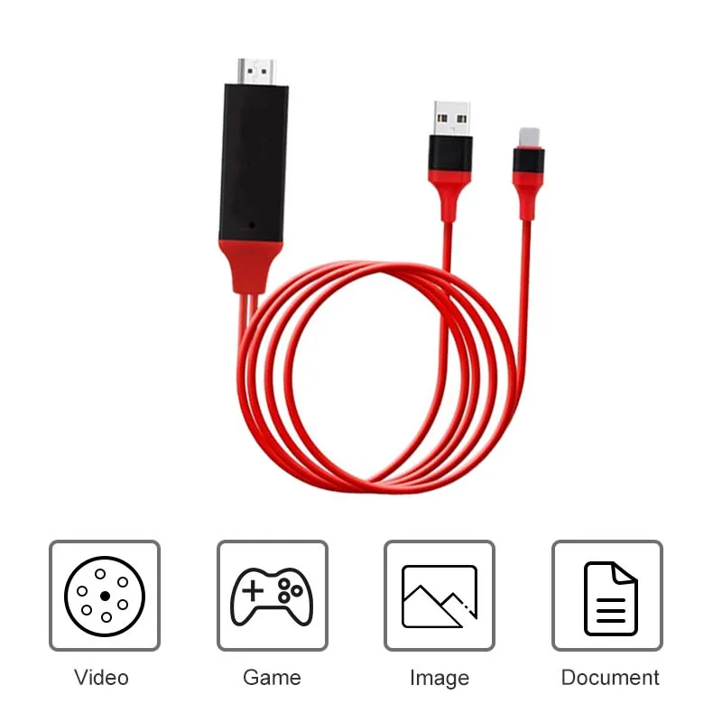 Кабель Lightning 8 Pin HDTV TV адаптер USB HD 1080P mirrorscreen кабель для apple tv совместим с iPhone 7 6S Plus| |