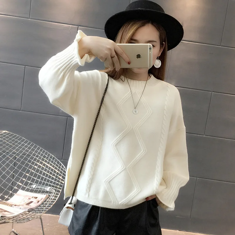 

2021 Korean Fashion Sweater Spring Autumn New Loose Solid Hooded Pullover O Neck Long Sleeve Red Black Sweaters Women