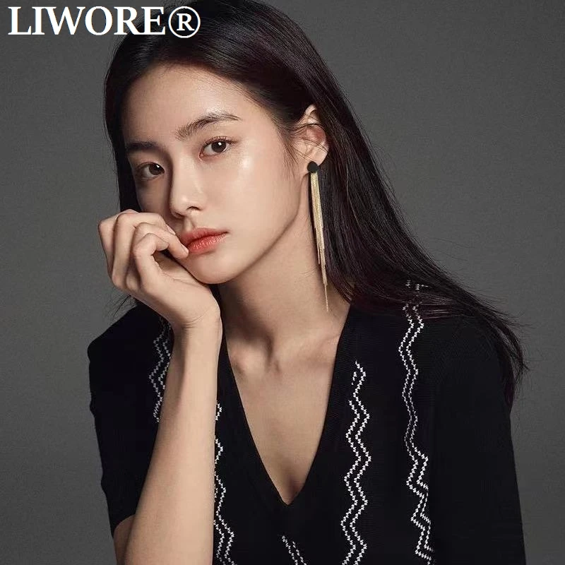 

Liwore Fashion Gold Chain Pendant Earrings For Women Charm Long Gold Earrings Birthday Gift Jewelry Wholesale