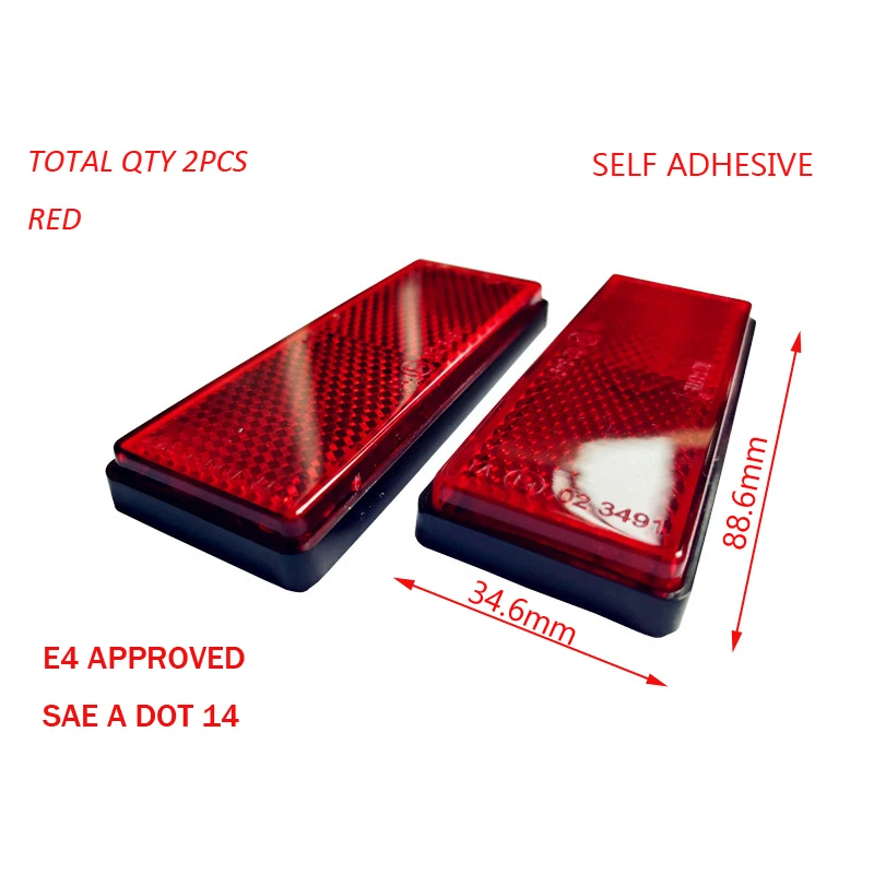 CVP автофургон для грузовиков фургон янтарно красный белый отражатели 88 6x34 6 мм