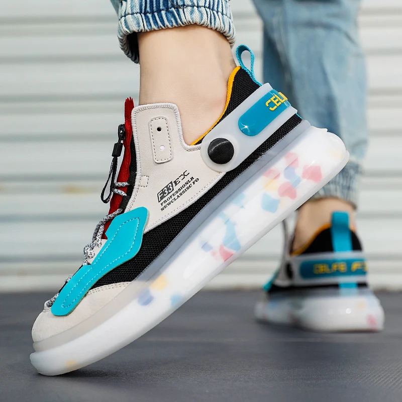 

2021Autumn Fashion Colourful Men's Luxury Sneakers Trending Men Casual Shoes Hot Sale Breathable Chunky Shoes Men Hard-wearing