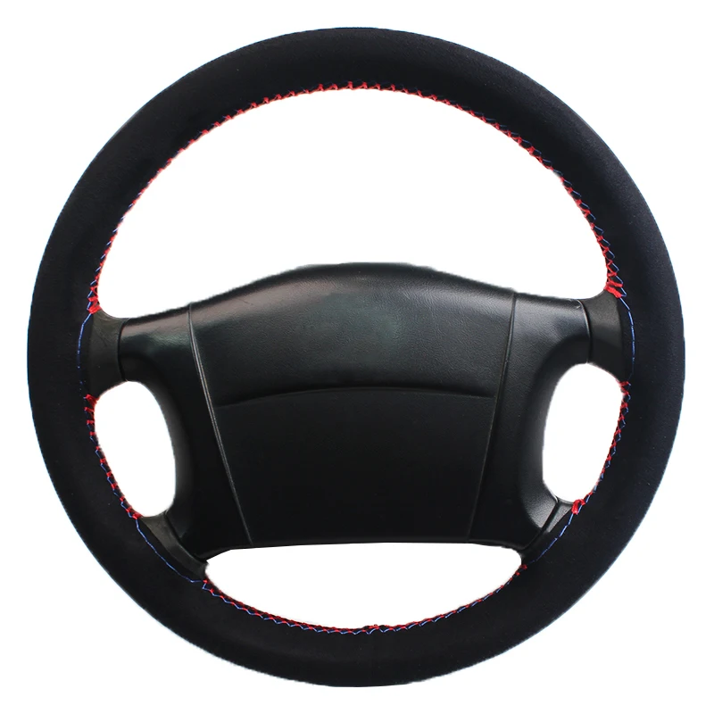 Замшевый чехол для руля 38 см сделай сам с иглами и ниткой Opel BMW Benz Hyundai Kia Ford VW Skoda