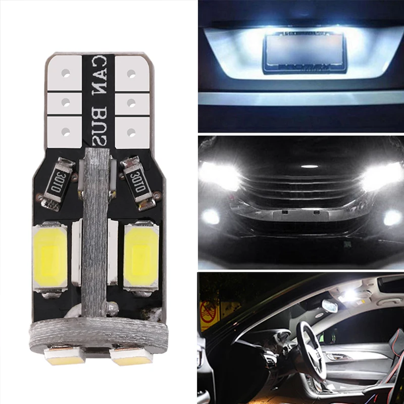 

20pcs 5630 10SMD Super Bright Canbus T10 w5w 194 Car Led Light Auto Styling Lamp 12V DC Bulbs Yellow Warm White Ice Blue