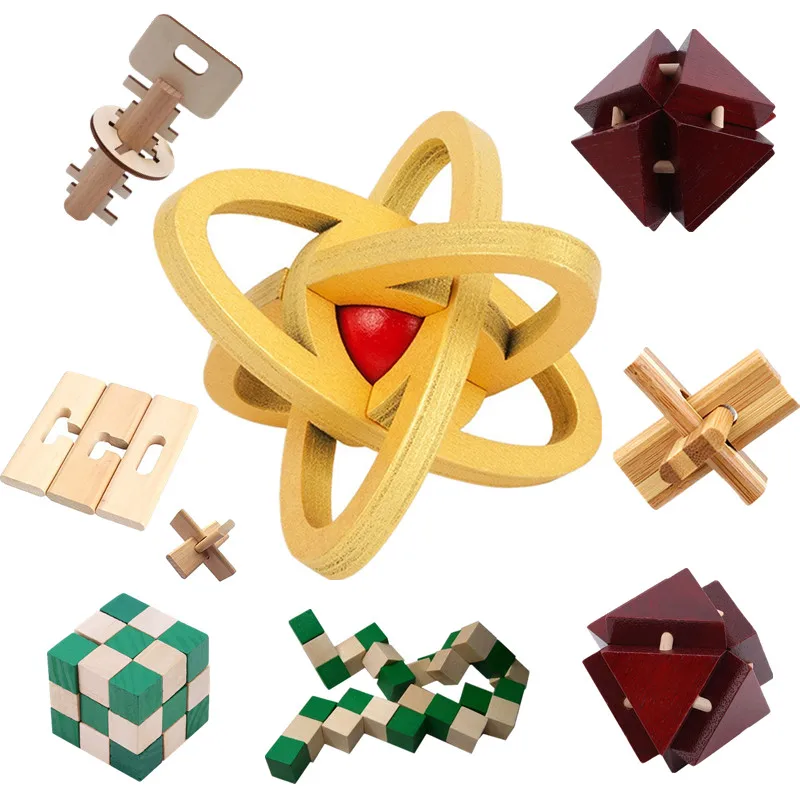 

Новый дизайн, головоломка для развития интеллекта, замок «конмин», 3D деревянные блокирующие головоломки, игра, игрушка, деревянный маленьки...