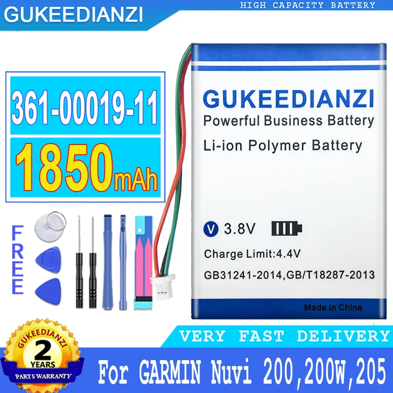 

1850mAh GUKEEDIANZI Battery 361-00019-11 For GARMIN Nuvi 200,200W,205,205T,205W,205WT,250,252W,255,255T,255W,255WT,260,260W