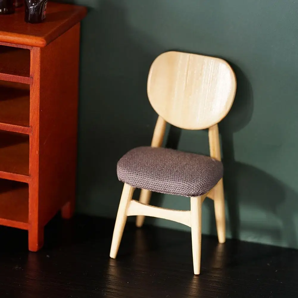 

1:12 Scale Dollhouse Miniature Wood Chair Clock Living Room Furniture For Blyth Barbies Doll House Decoration Accessories