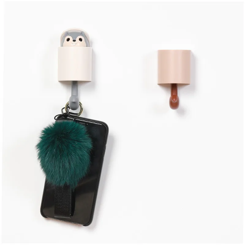 

Invisible Squirrel Hook Viscose Door Free Punching Cartoon Creative Kitchen Wall Coat and Hat Hook Wall Decoration