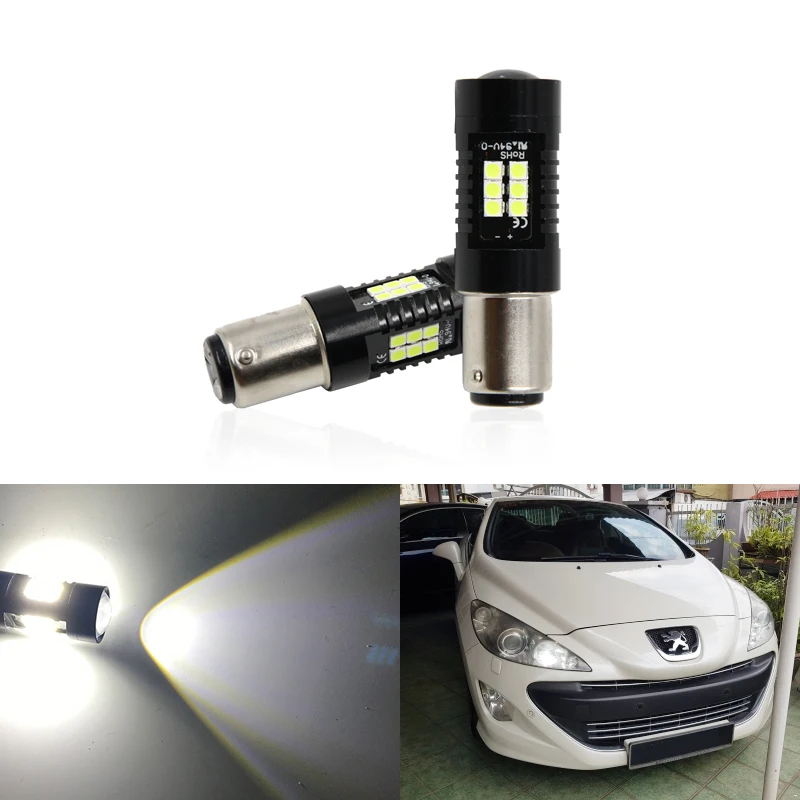2x CANbus P21/5 Вт Светодиодные Автомобильные прожекторы 1157 BAY15D для Peugeot 408 308 3008 RCZ