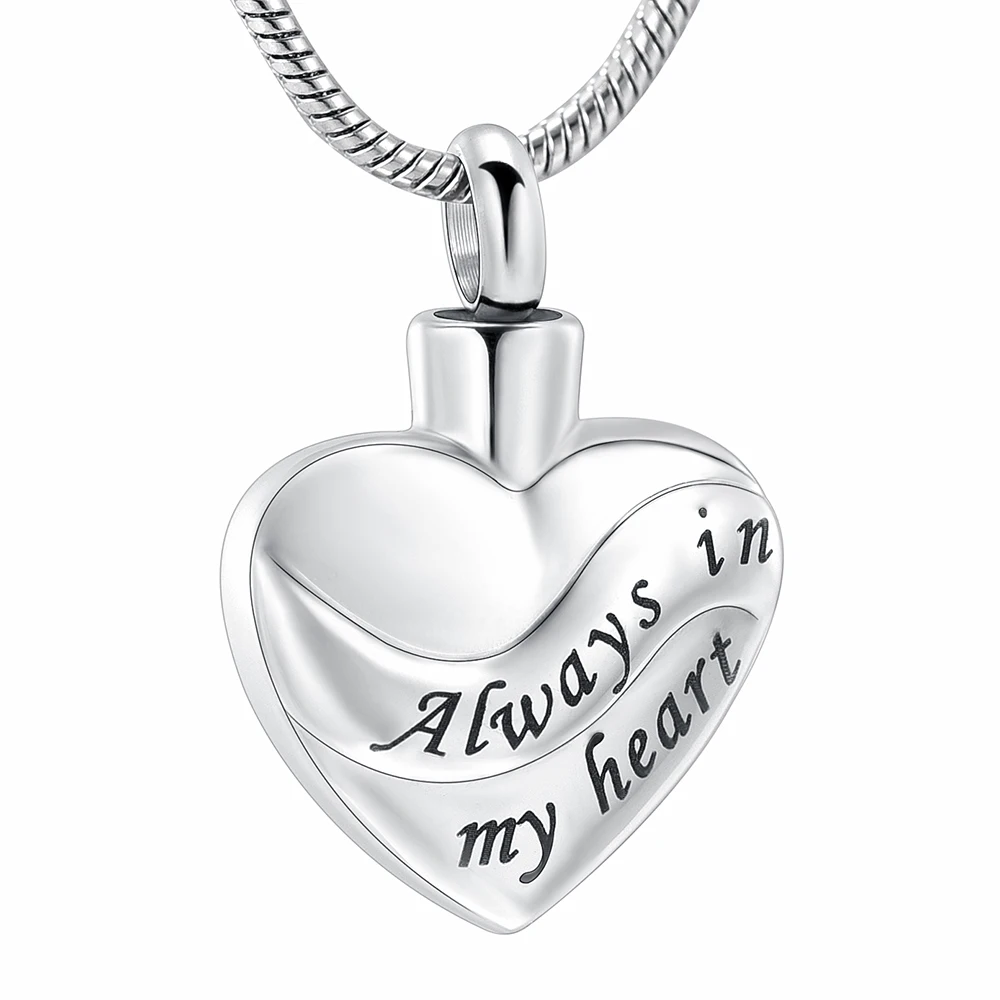 

Always In My Heart Stainless Steel Cremation Jewelry For Ashes Of Loved Ones Keepsake Pendant Memorial Urn Necklace