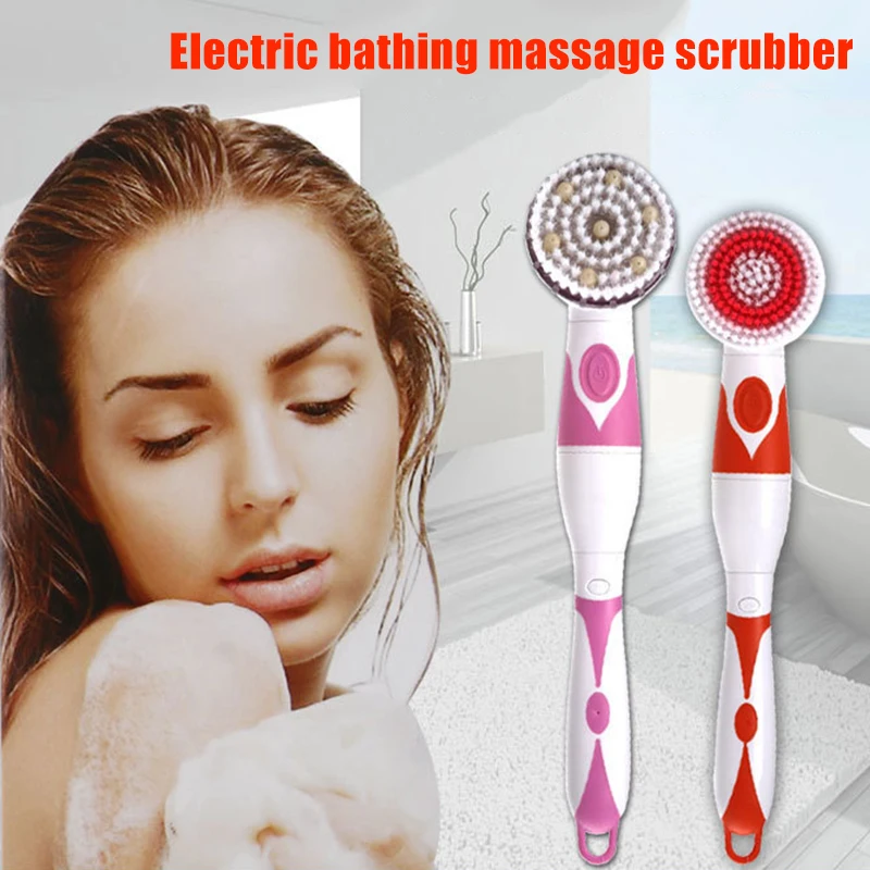 

Полностью электрическая длинная ручка, вращающаяся щетка для тела ванны, водонепроницаемая щетка для душа с 4 насадками, глубокое очищение ...