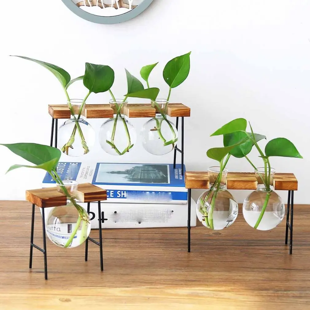 Творческий кованого железа гидропоники ваза маленькая свежая гостиная