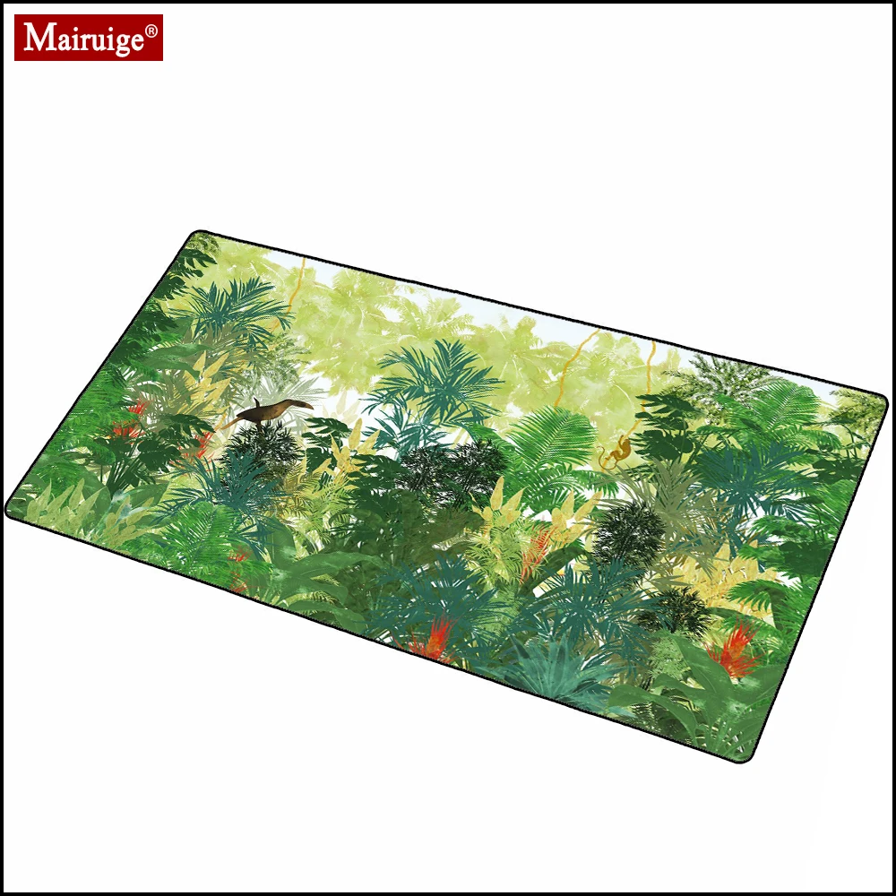 

Gaming Mousepad Banana Leaf Tropical Rainforest Mouse Pad Large Cactus Green Leaf Landscape Office Desk Mats Mousepad 900x400mm