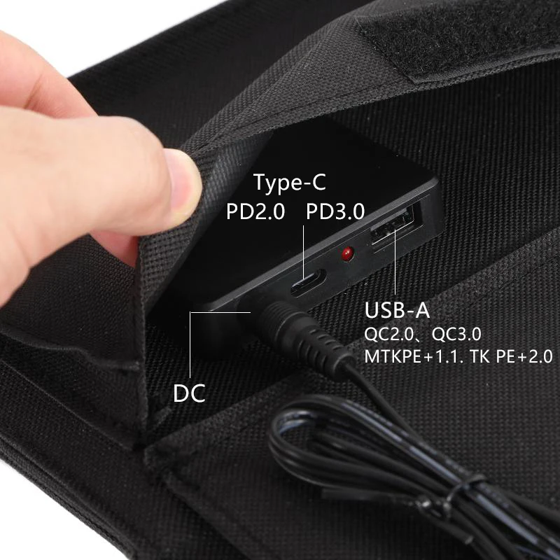 100w qc3 0 fast charge solar panels portable foldable waterproof usb type c solar panel charger power bank for phone battery free global shipping