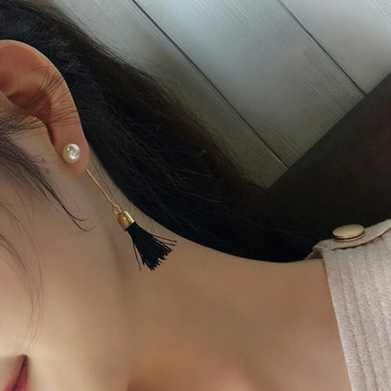 CARTER LISA модные богемные длинные кисточки висячие серьги с имитацией жемчуга