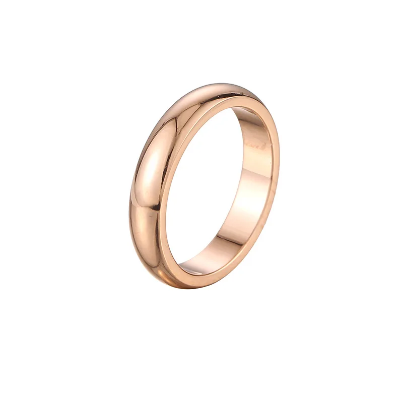 MAE Classical INS Rings Silver Rose Gold 4mm Round Titanium Stainless Steel For Women Men Simple Style Fashion Jewelry | Украшения и