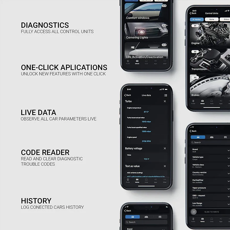 Диагностический инструмент Nextgen OBDeleven OBD2 для IOS/Android VW Polo Golf Volkswagen/Audi A3 A4 /Seat Leon /Skoda