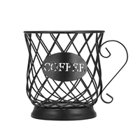 universal coffee capsule storage basket coffee cup basket vintage coffee pod organizer holder black for home cafe hotel antirust
