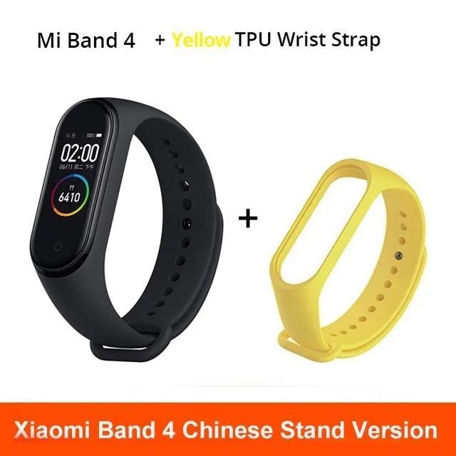 Xiaomi MiBand 4 1 S Смарт-браслет с сенсорным экраном для Android IOS 1 S фитнес Xiaomi Mi Band 4 - Цвет: add yellow strap
