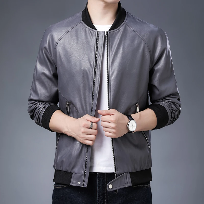 Для мужчин Локомотив стиль экокожа (полиуретан) с воротником-стойкой на каждый