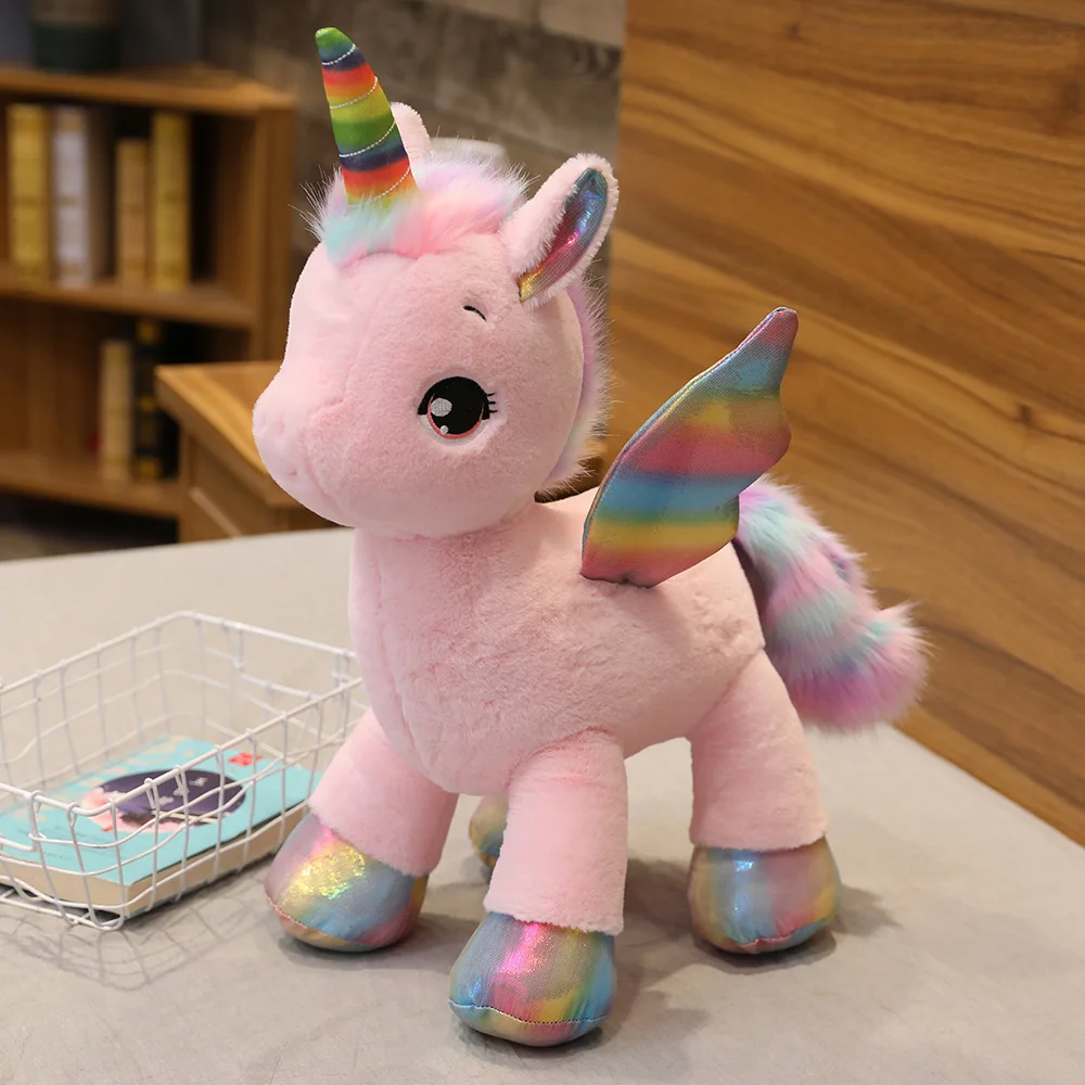 

ins hot soft cute unicorn dream rainbow plush toy high quality pink horse sweet girl home decor sleeping pillow gift for kids