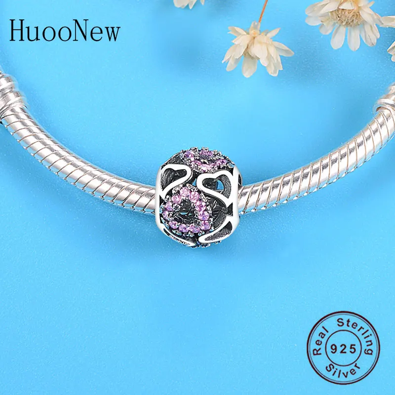 Женский браслет из серебра 925 пробы с фианитами|Бусины| |