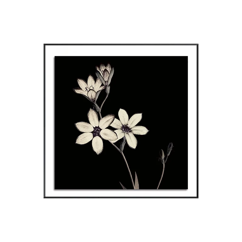 Современная Скандинавская картина из пасторального холста с принтом черные