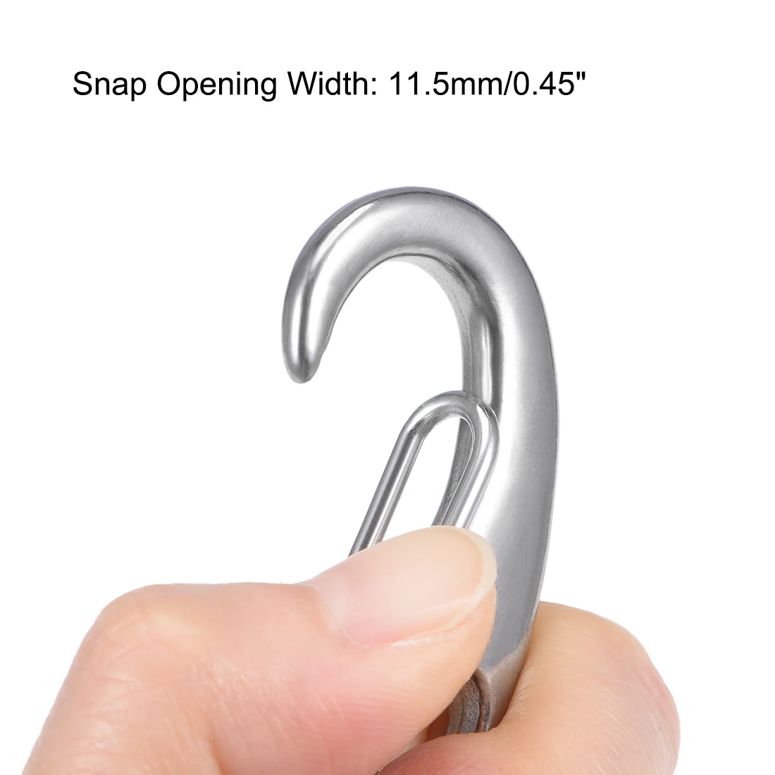 uxcell Carabiner Snap Hook 304 Stainless Steel Spring Gate Clip Marine Grade Lobster Claw Silver Tone 2Pcs 50mm | Обустройство дома