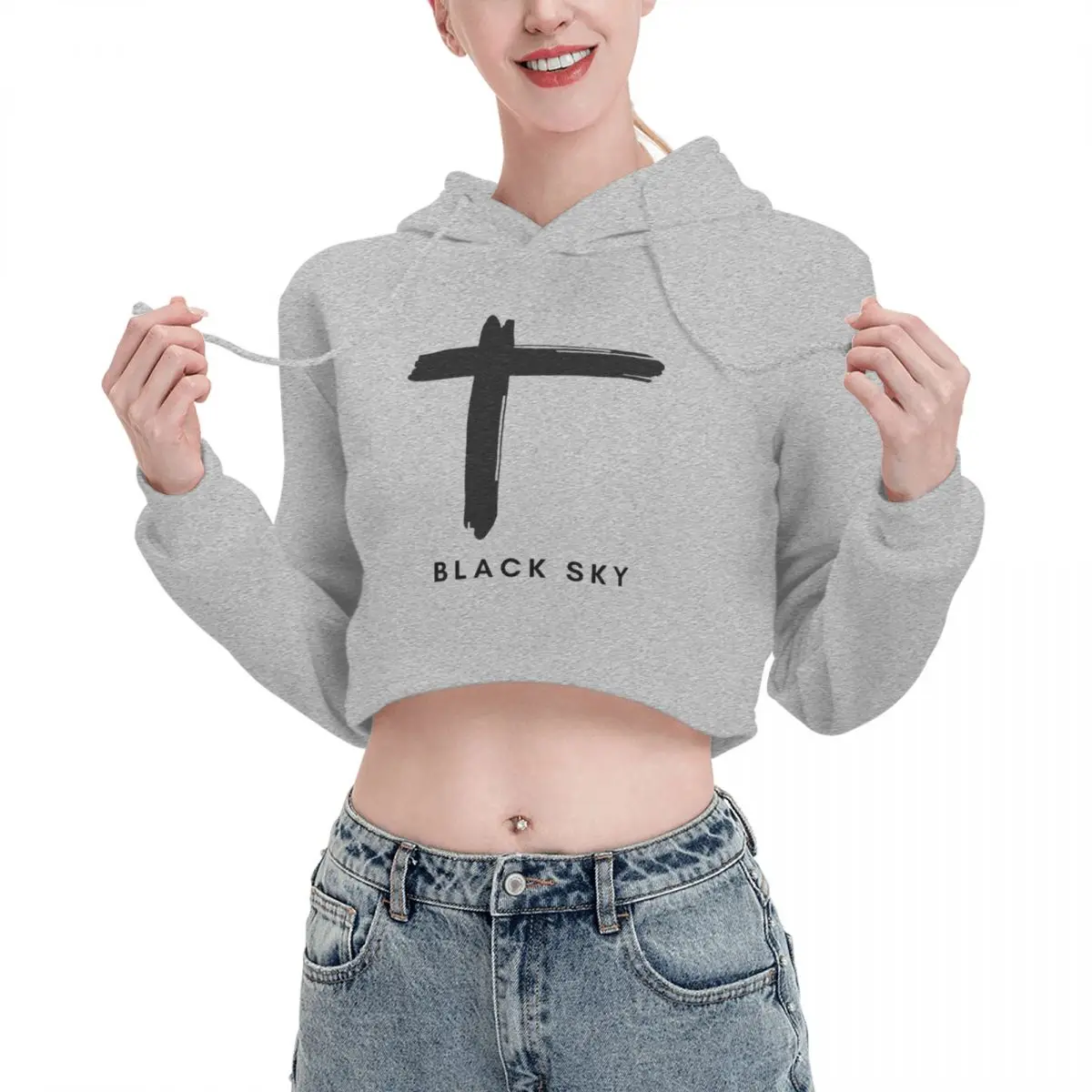

Open navel Cat Ear Hoodie Sweater INDOCHINE. NICOLA Hooded rope Funny Novelty beautiful Print R145 pullover