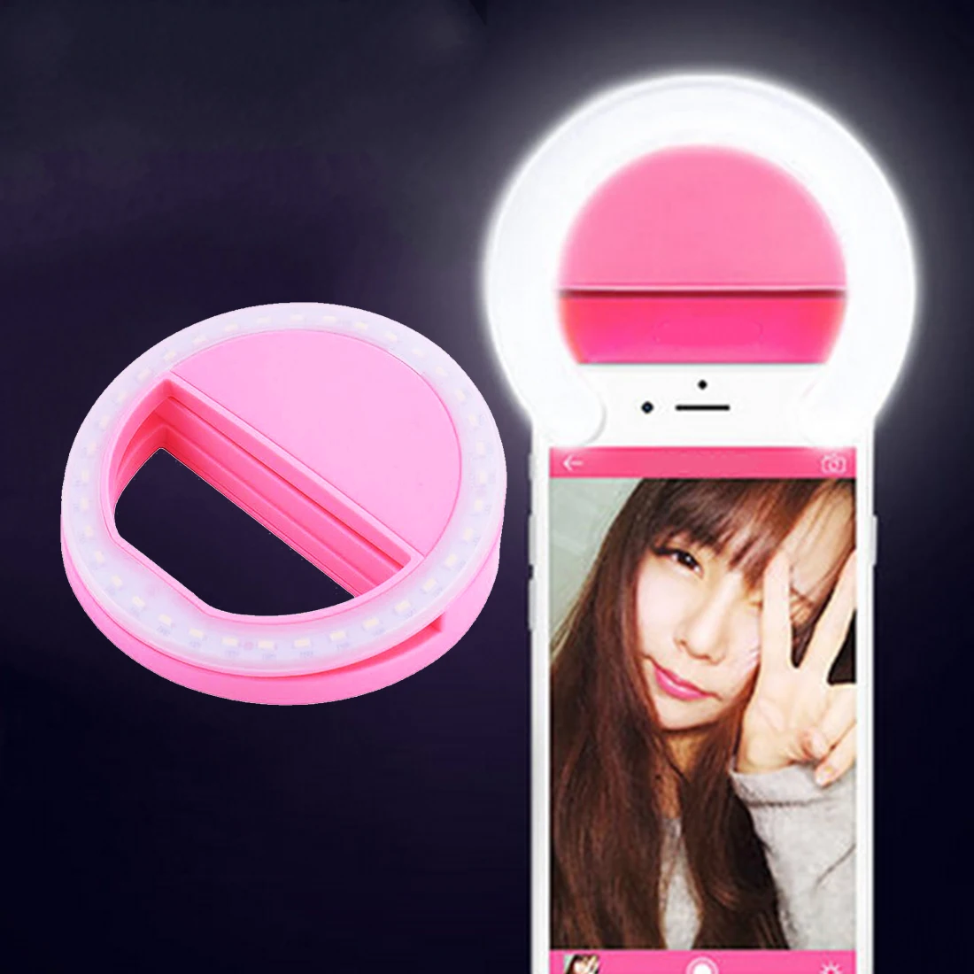 

New Fashion Portable Mini Selfie Fill LED Light centechia Round Ring Flash for iPhone Android Phone