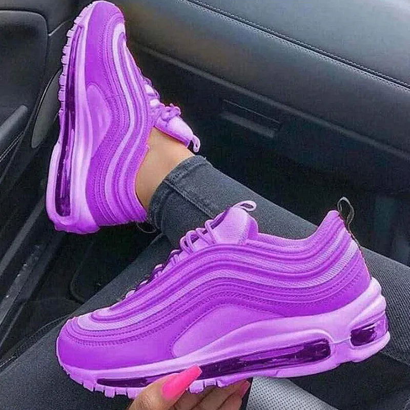 

Women's Breathable Sneakers Lace Up Casual Vulcanized Flat Shoes Women's Comfortable Air Cushion Increased Women's Shoes