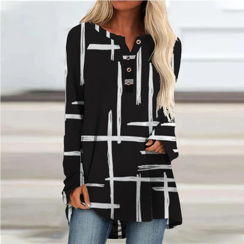 

Весенняя Модная одежда с длинным рукавом с круглым вырезом с принтом в полоску размера плюс для женщин на каждый день, футботка футболка с р...