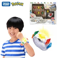 tomy pokemon box sun moon game linkage 4d somatosensory z bracelet z crystal battle pikachu action figure model toys kids gift