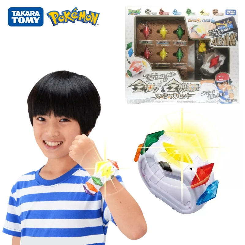 TOMY Покемон коробка Солнце Луна игра связь 4D соматоensory Z браслет Кристалл битва