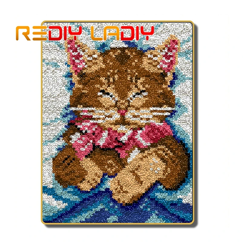 Ковер с защелкой коричневый котенок коврик вязаный крючком ковер 100% акриловая