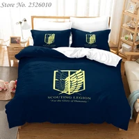 anime 3d attack on titan printed bedding set king duvet cover pillow case comforter cover adult kids bedclothes bed linens 03