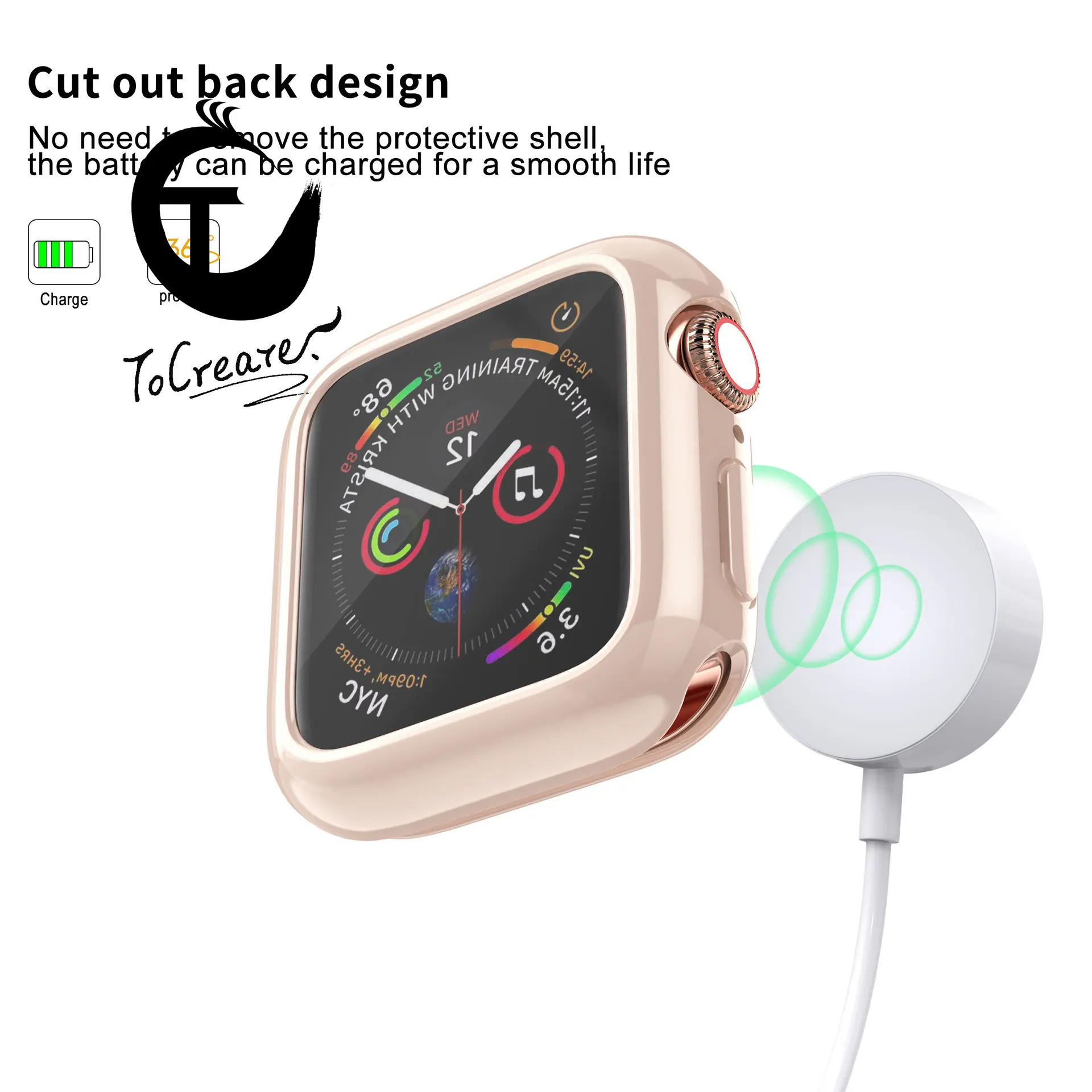 Apple Watch с гальваническим покрытием защитный чехол защитой от ударов все-вокруг