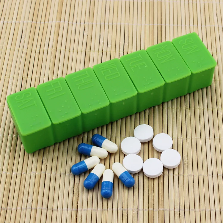Green 7 дней в неделю таблетки, капсулы, медицинский препарат Коробка Чехол секретный тайник путешествия дома контейнер для лекарств Медицина Чехол для таблеток - Цвет: Green