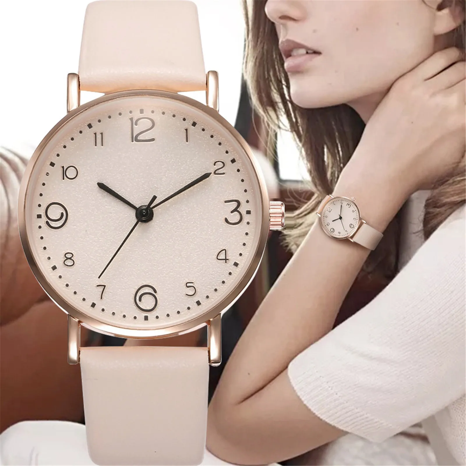 

Stylish And Simple Ladies Quartz Wristwatch Casual Women's Alloy Watches Clock Femme Leather Strap Watches Reloj Mujer Montre