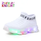 Детские кроссовки, детские кроссовки для маленьких девочек и мальчиков, сетчатые светодиодные светящиеся носки, спортивная обувь для бега, кроссовки, детская обувь с подсветкой