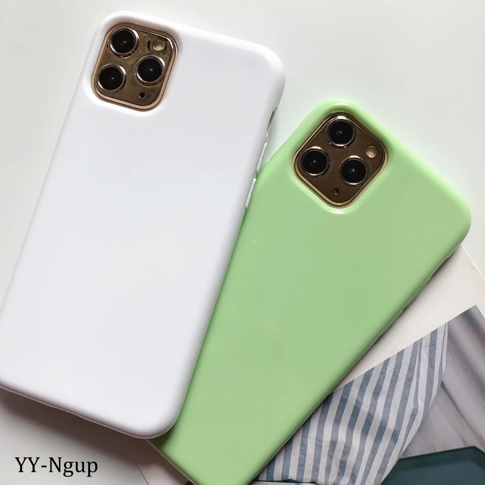 Cover on for iPhone 7 11 Pro Max Case Solid Color Thick Silicone Euti X XR XS 6 6S 8 Plus 5S SE Casa |