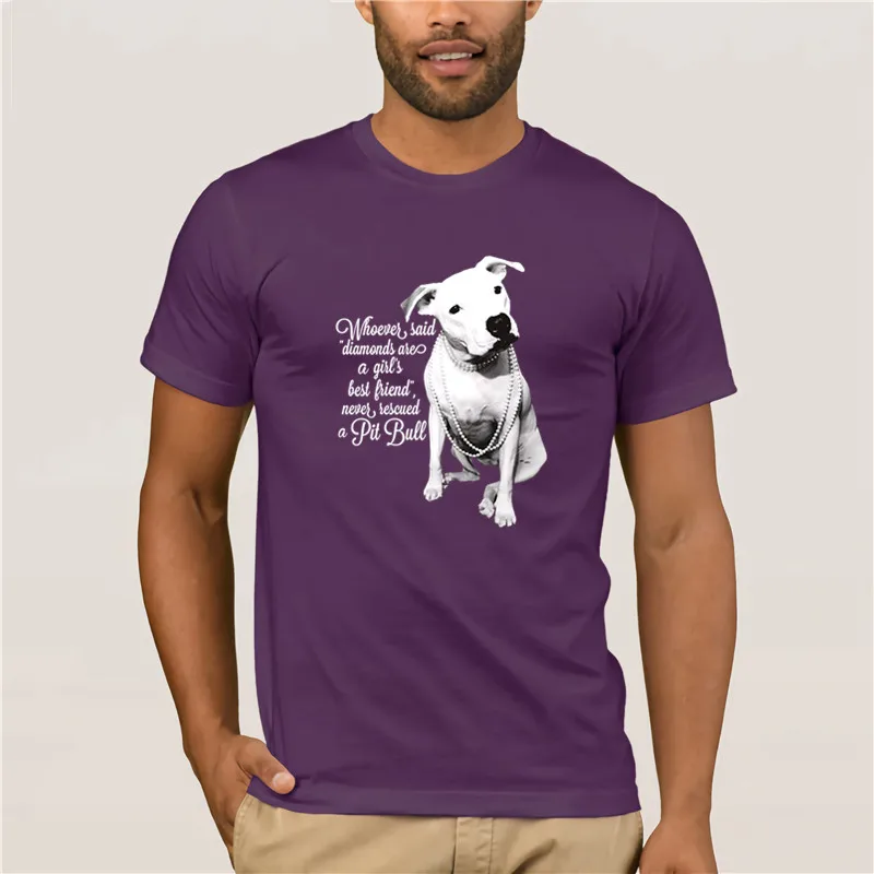 

Summer Fashion Street Short Sleeve T-Shirt Pit Bull T shirts Never Rescued A Pit Bull Printed Cotton T Shirt