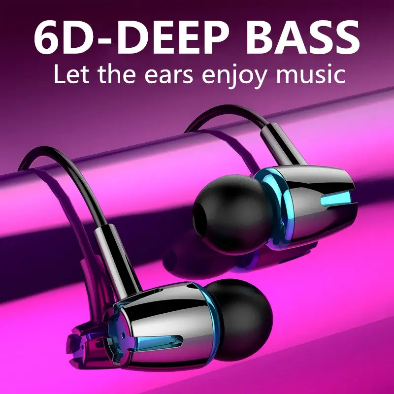 Универсальный мобильный телефон гарнитура In ear линия управления сабвуфер с