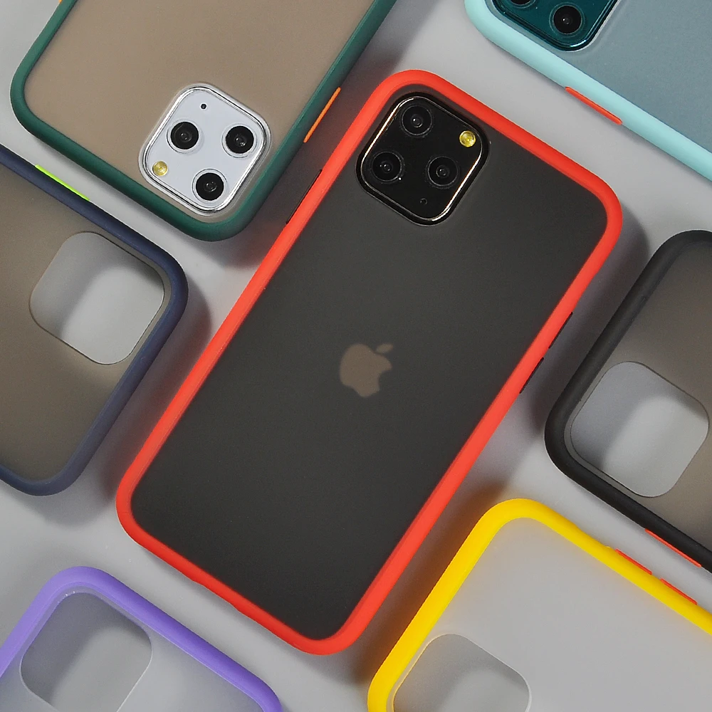 Противоударные прозрачные телефонные чехлы с Бампером для iPhone 11 11 Pro Max XR XS Max X XS 8 7 6 6S Plus, защита от падения, матовая задняя крышка