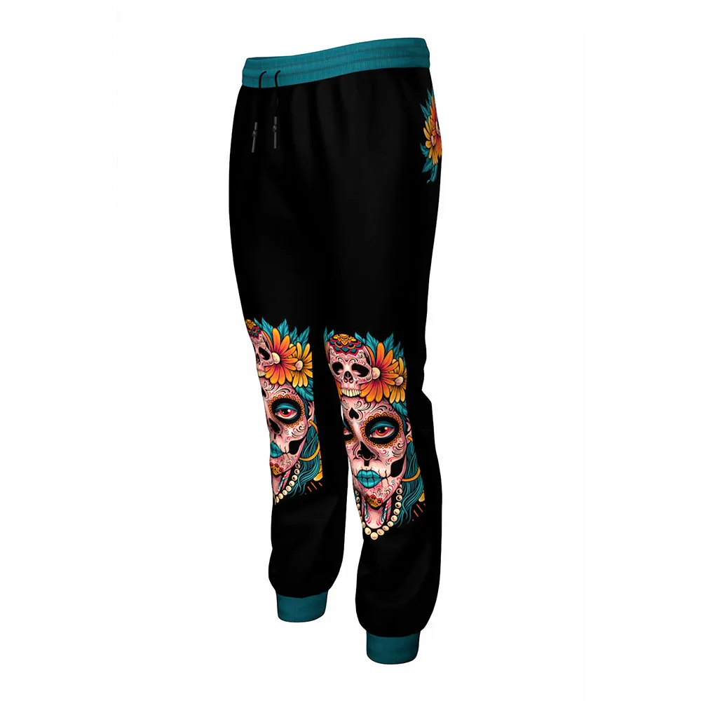 

High quality 3d print Mexico Tattoo Skull Festival Celebration Flowers unisex jogger pants