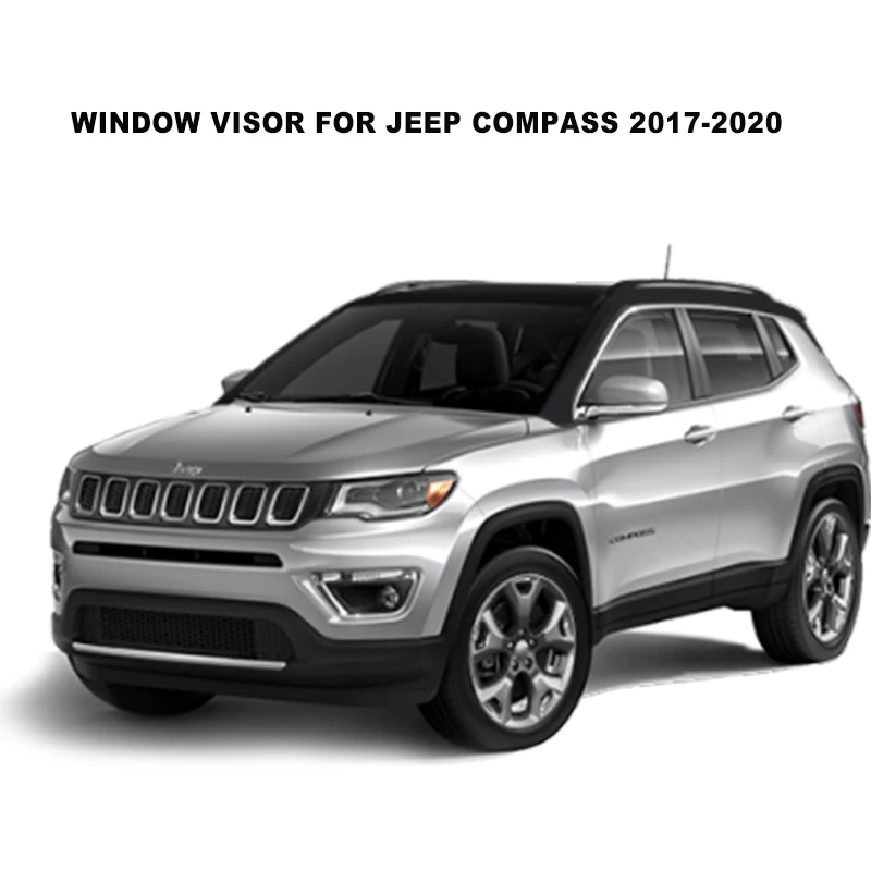 

Side Window Visor Deflector For Jeep Compass 2017 2018 2019 2020 Smoke Hook Weathershields Window Rain Guards SUNZ